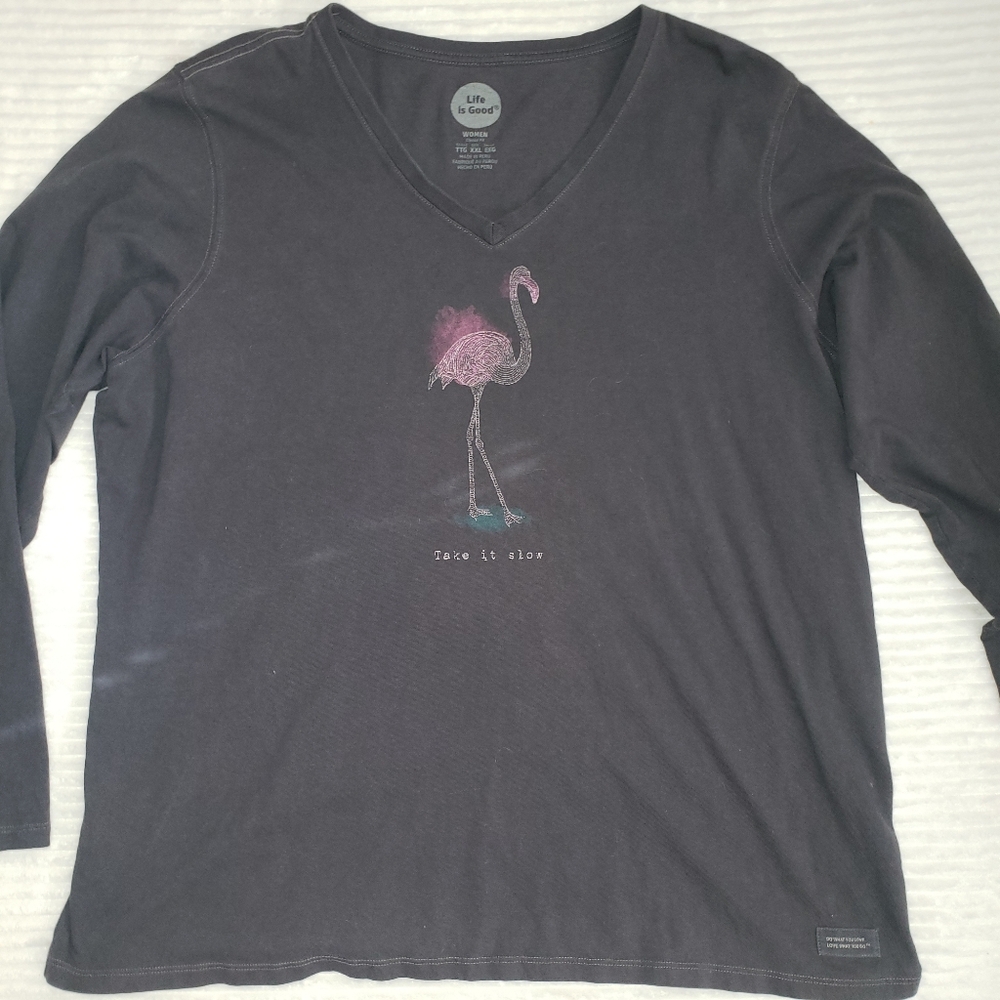 Life is Good Long Sleeve “Flamingo take it slow” xxl